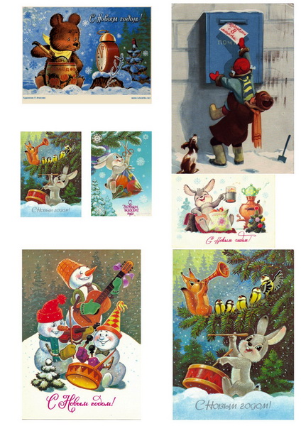 Анимированные новогодние открытки от Татьяны Хрусталевой (2012)